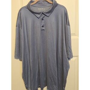 Reebok Golf Polo Shirt Mens 4XL Blue Gray Geometric Pattern Short Sleeve